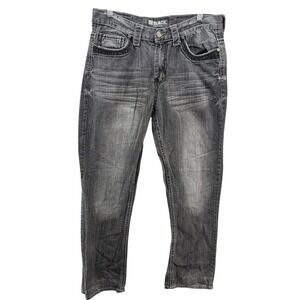 Black Premium Jeans Mens 32 Gray Relaxed Straight Distressed Charcoal Denim